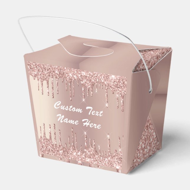 Cajas de Favor con Brillo de Oro Rosa con Texto Pe (Reverso)