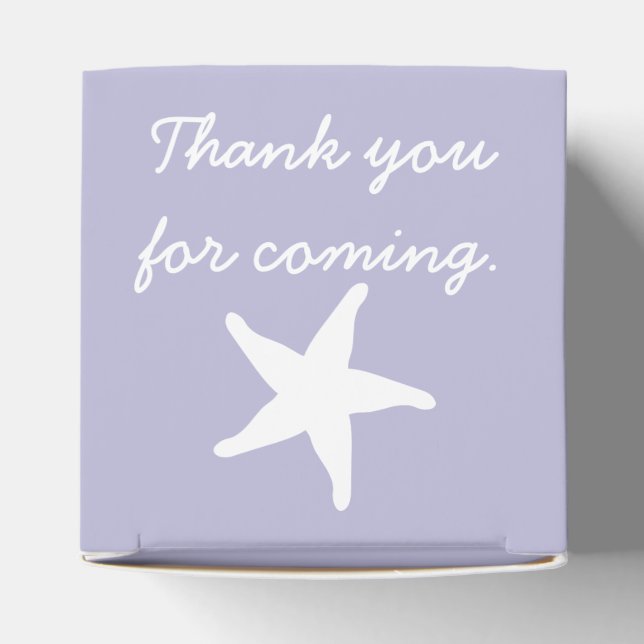 Cajas de Favor con Conchas de Verano en Lavanda (Parte superior)