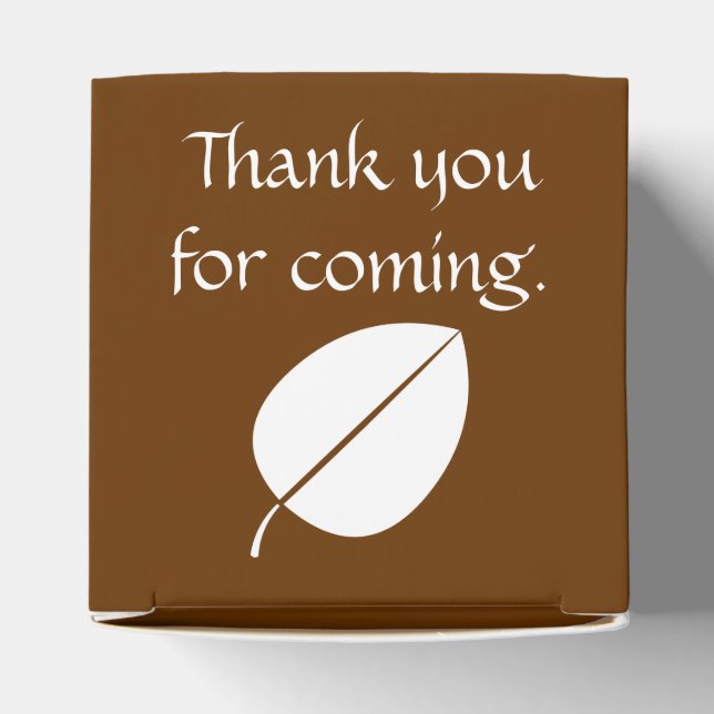Cajas de Favor con Hojas de Otoño en Chocolate (Parte superior)