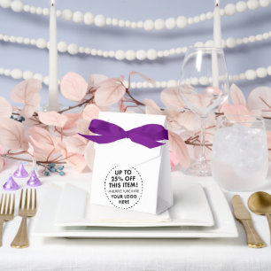 Cajas de Favor con Lazo Morado 25% DE DESCUENTO po