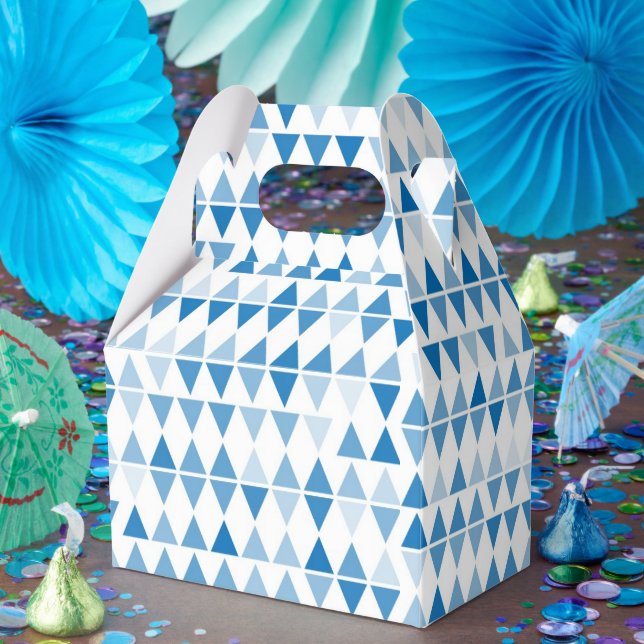 Cajas de Favor con Patrón de Triángulo Azul – Fies (Fiesta)