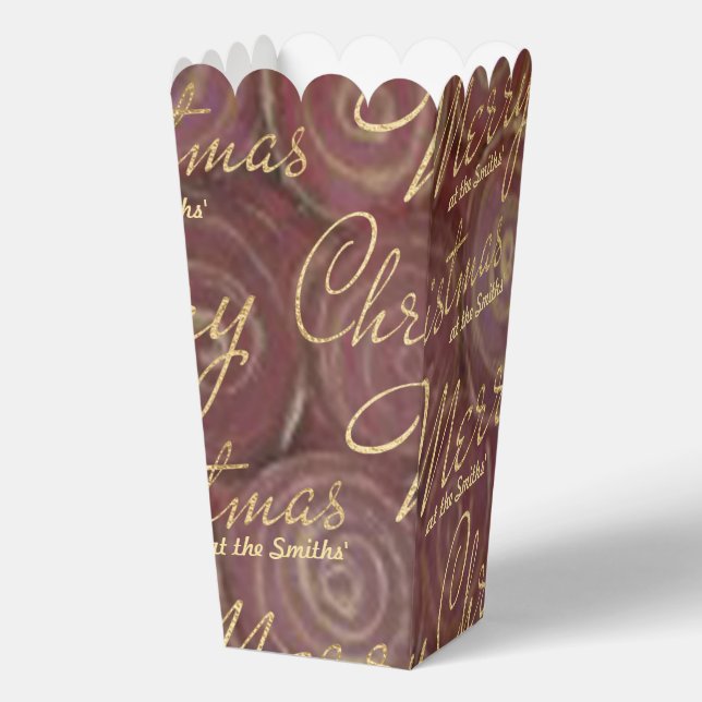 Cajas de Favor con Remolinos de Oro de Navidad (Anverso)
