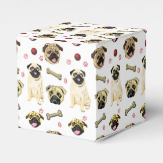 Cajas de Favor con Tema de Pug