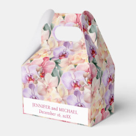 Cajas de Favor de Acuarela de Orquídeas Pastel