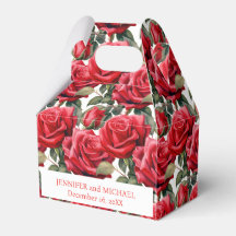 Cajas de Favor de Acuarela de Rosas Rojas