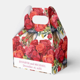 Cajas de Favor de Acuarela de Rosas Rojas
