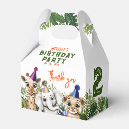 Cajas de Favor de Aniversario de Safari Animal fie