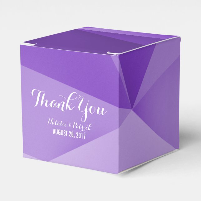 Cajas de Favor de Boda Amethyst Jewel Tones (Costado Anverso)