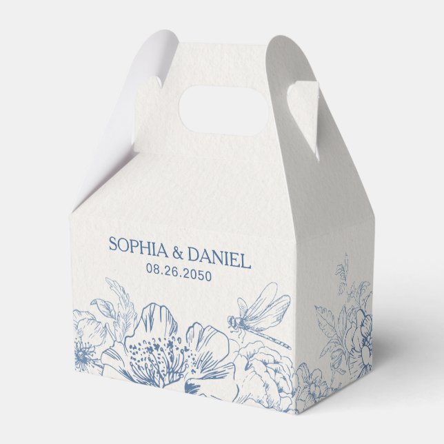 Cajas de Favor de Boda Chinoiserie floral (Front Side)