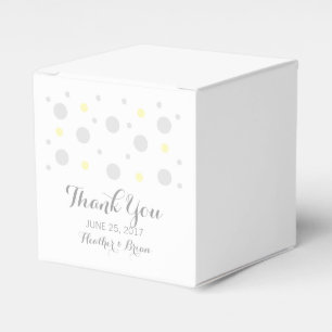 Cajas de Favor de Boda de Confetti Amarillo Gris