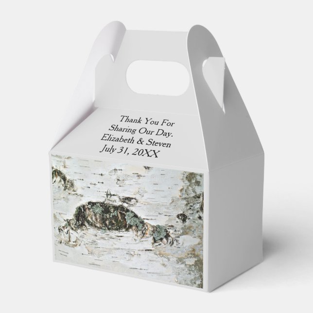 Cajas de Favor de Boda de Madera de Aves (Front Side)