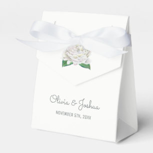 Cajas de Favor de Boda de Rosas Blancas