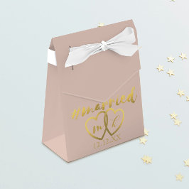Cajas de Favor de Boda de Rubor con Oro Rosa Casad
