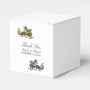 Cajas de Favor de Boda Gold Silver Dragon