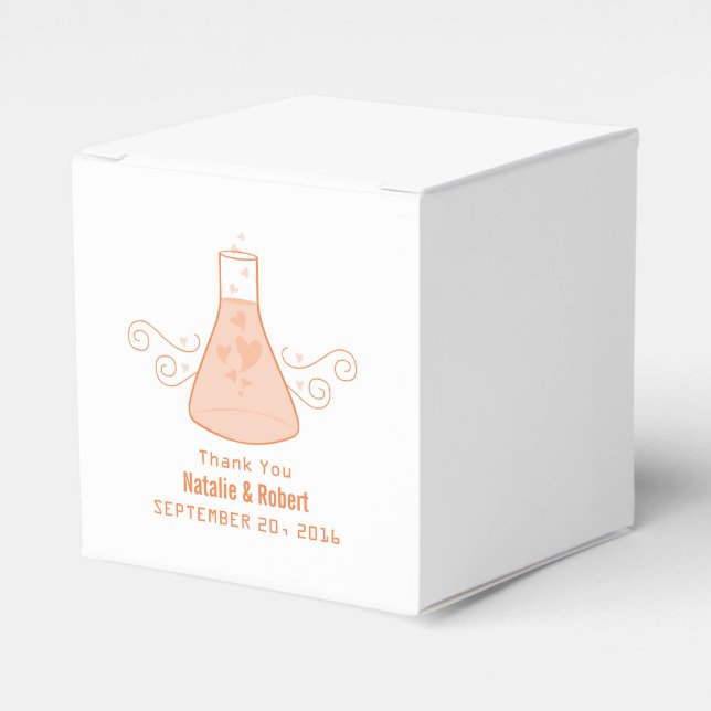 Cajas de Favor de Bodas de Boda naranja (Costado Anverso)