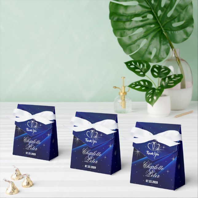 Cajas de Favor de Bodas Royal Blue Diamonds/Hearts (Múltiple)
