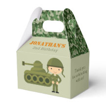 Cajas de Favor de Cumpleaños del Ejército Niños So