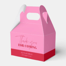 Cajas de Favor de Cumpleaños Rosado Chic Rojo de A