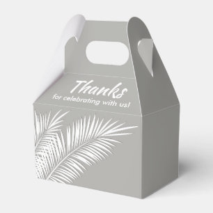 Cajas de Favor de Fiesta con Palmas Blancas en Pla