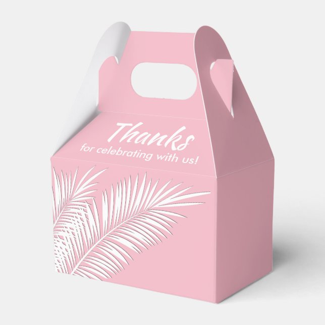 Cajas de Favor de Fiesta con Palmas Blancas sobre  (Front Side)