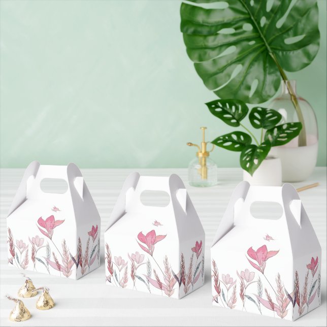 Cajas de Favor de Flores de Acuarela – Floral Eleg (Múltiple)