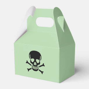 Cajas de favor de gable verde para el cráneo negro