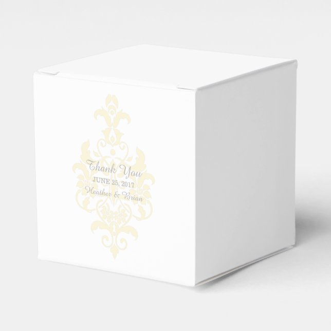 Cajas de Favor de la Damasco Amarillo sutil (Costado Anverso)