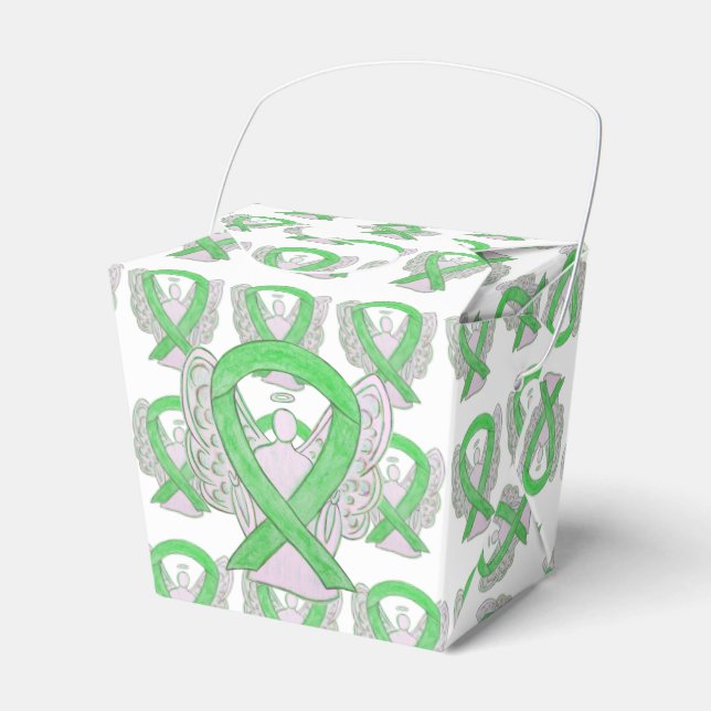 Cajas de Favor de Lime Green Angel Awareness Ribbo (Front Side)