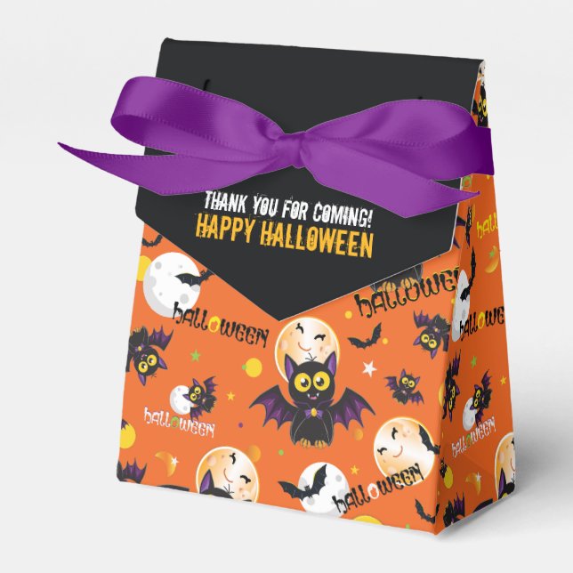 Cajas de Favor de Murciélago Vampiro Feliz Hallowe (Front Side)