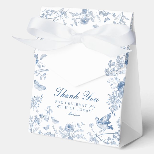 Cajas de Favor de Postre Floral de Toile De Jouy A (Anverso)