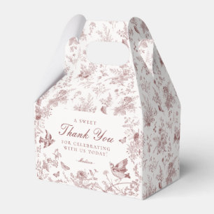 Cajas de Favor de Postre Floral Toile De Jouy de B