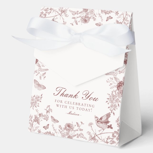 Cajas de Favor de Postre Floral Toile De Jouy de B (Anverso)