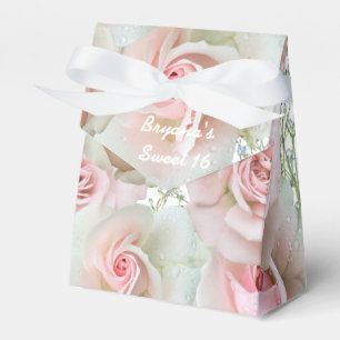 Cajas de Favor de Rosas Rosadas y Aliento de Bebé