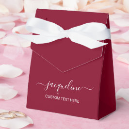 Cajas de Favor de Toldo Borgoña con Texto Personal