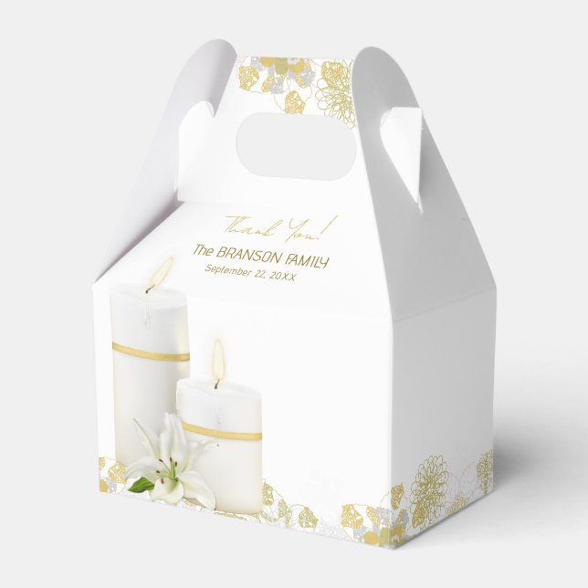 Cajas de Favor de Velas de Lirio (Front Side)