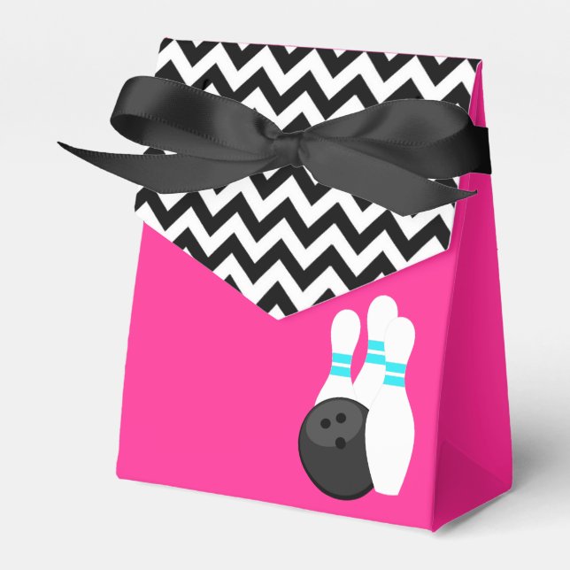 Cajas de Favor del Bowling de Neon Chevron (Front Side)