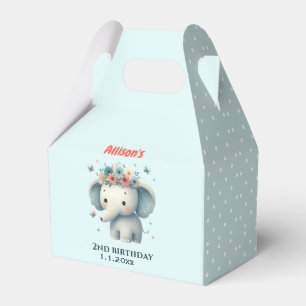 Cajas de Favor del Cumpleaños de la Bebé Cute Elep