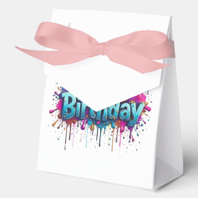 Cajas de Favor del Cumpleaños Feliz (Anverso)