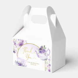 Cajas de Favor del Tea Party Morple Floral Bridal