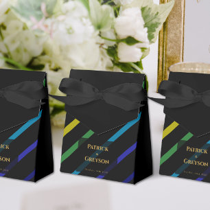 Cajas de Favor Elegantes Arcoíris para Bodas de Ho