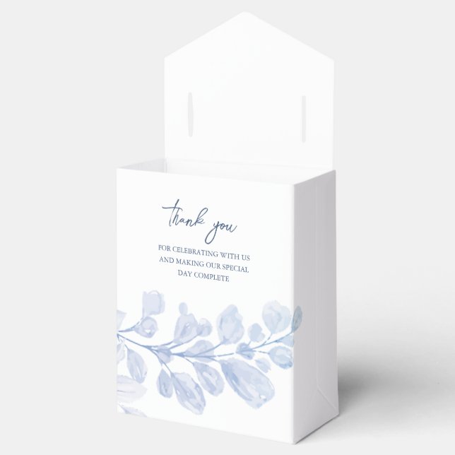 Cajas de Favor Floral Azul de Moda Romántica (Abierto)