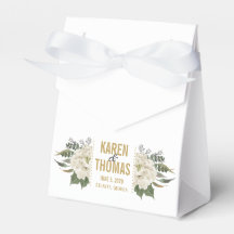Cajas de Favor Floral Blanca