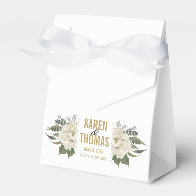 Cajas de Favor Floral Blanca (Front Side)