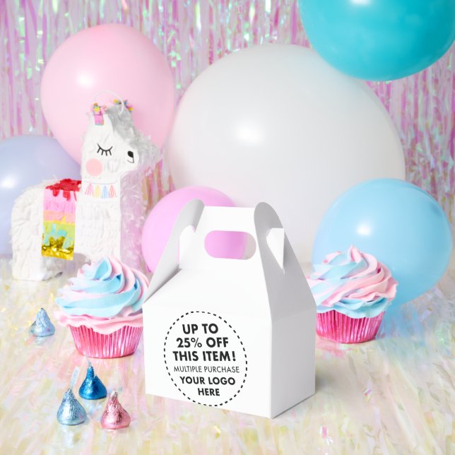 Cajas de Favor Gable personalizado 25% descuento p (Fiesta)