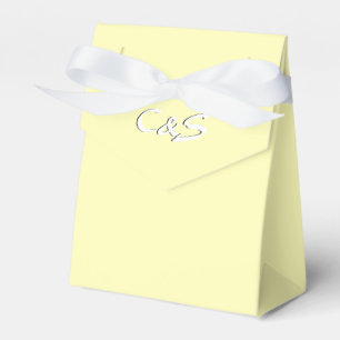 Cajas de Favor Monogramadas Simples Amarillas