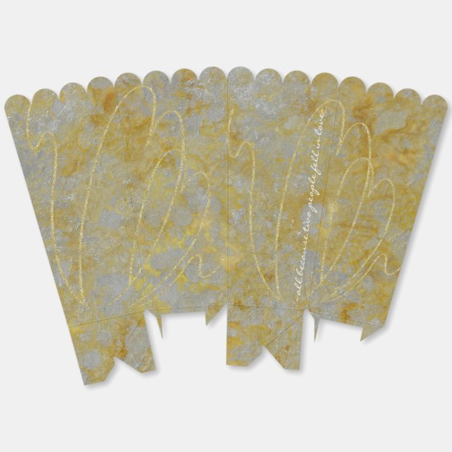 Cajas de Favor para Boda con Relleno Plateado (Desplegado)