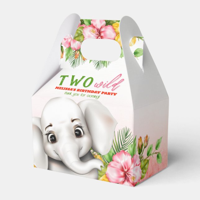 Cajas de Favor para el 2do Cumpleaños de Safari de (Front Side)