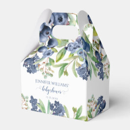 Cajas de favores de bebé con flores de arándano az