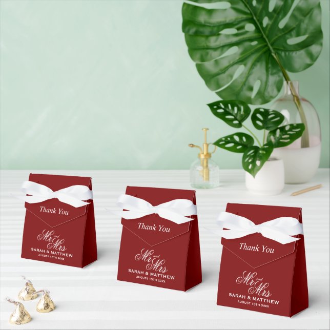 Cajas de favores de boda rojo oscuro profundo con  (Múltiple)