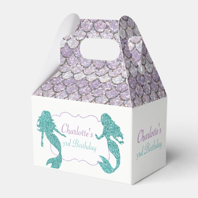 Cajas de favores de sirena, decoraciones de fiesta (Front Side)